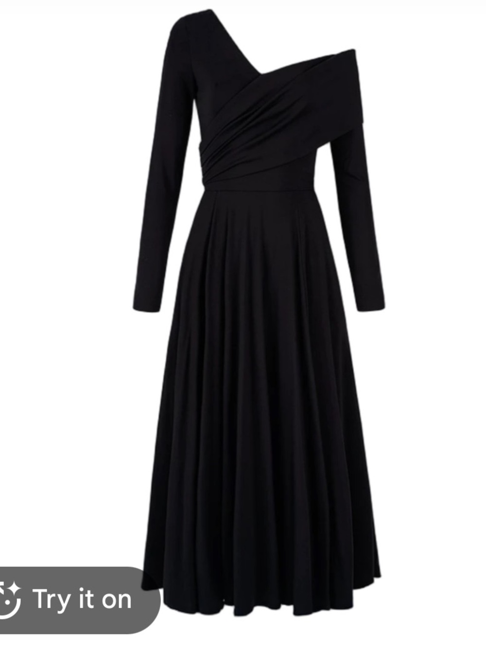 Atria Couture One-Shoulder Satin Evening Gown Maxi Dress with Chest Slit